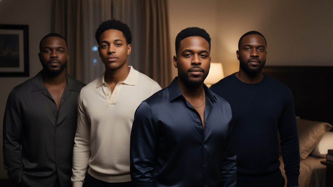 Velvet Union, four men in a lamp-lit room